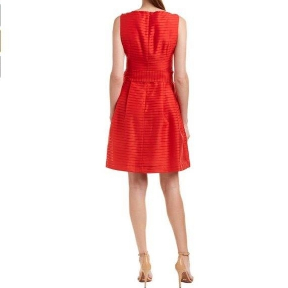 Anne Klein▪️Tomato Red Belted Dress - Picture 2 of 5